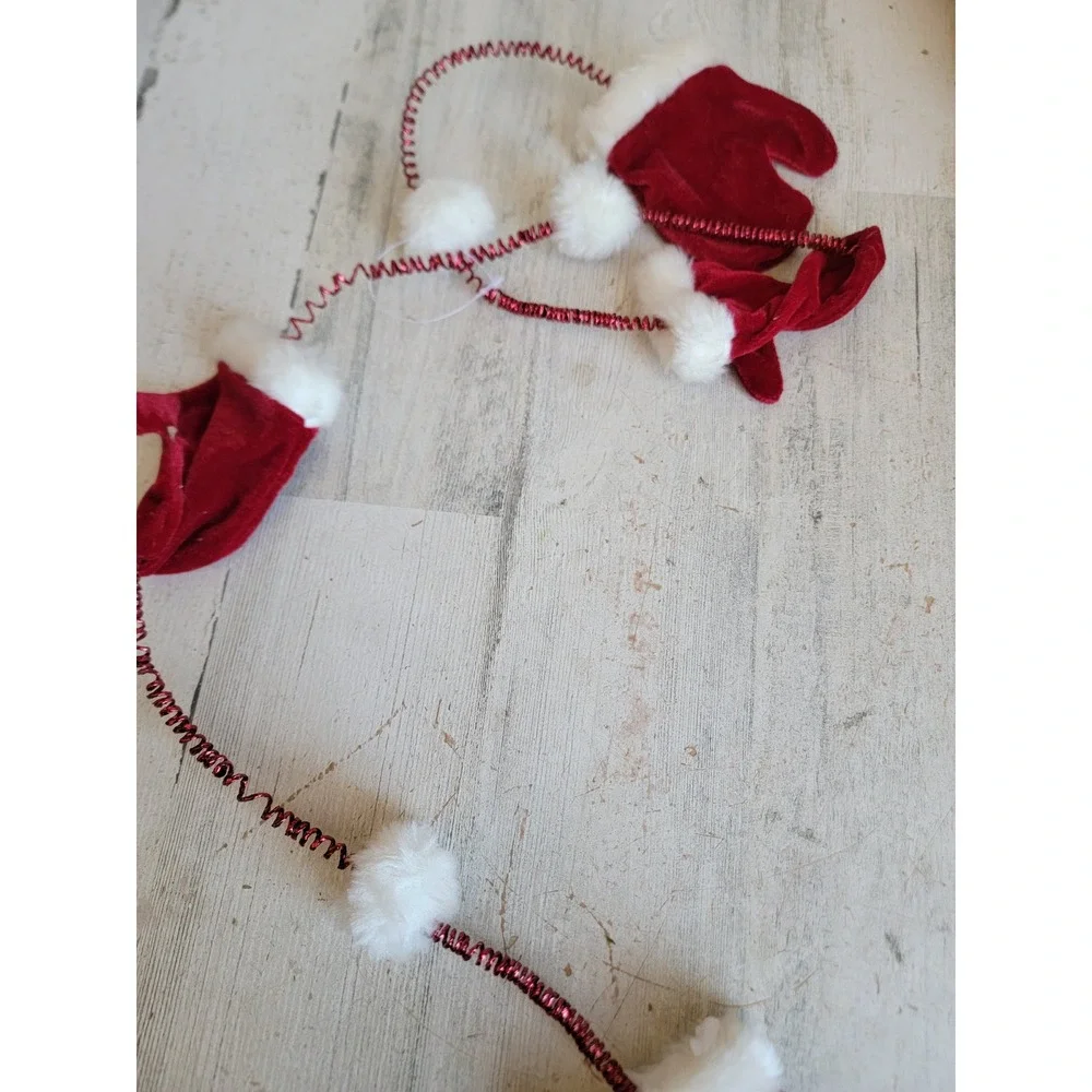 Vintage style mitten 4ft Garland red Xmas unique Santa Claus home decor
